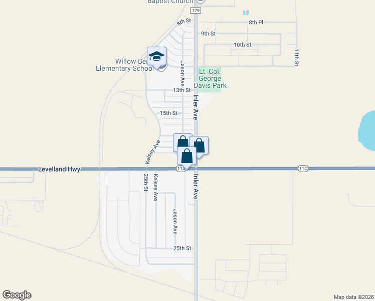 map of restaurants, bars, coffee shops, grocery stores, and more near 8711 West 18th Street in Lubbock