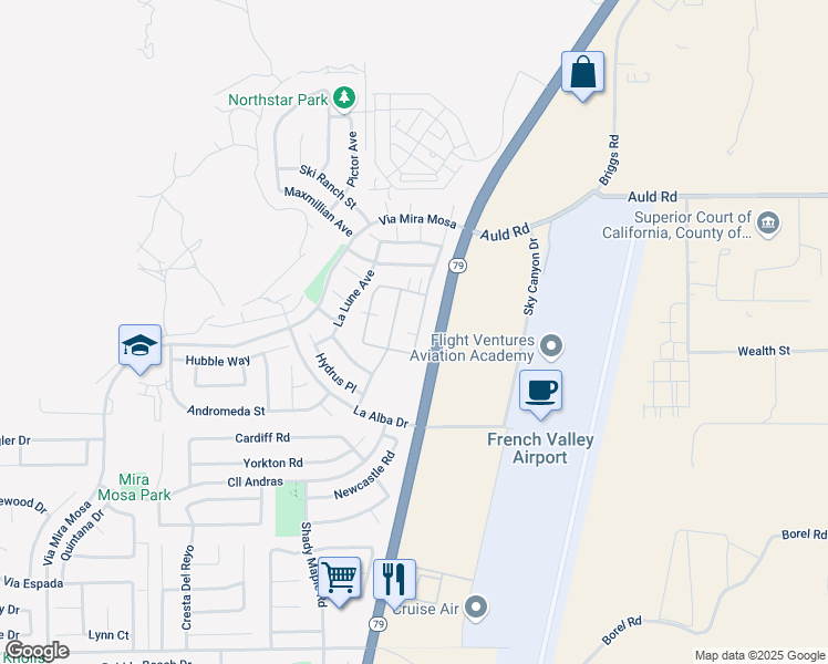 map of restaurants, bars, coffee shops, grocery stores, and more near 37223 Ascella Lane in Murrieta
