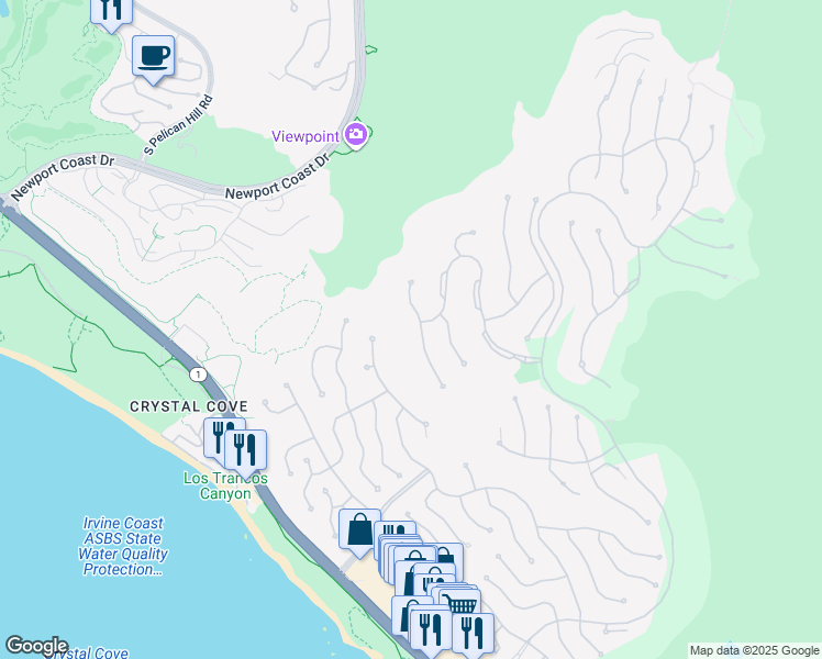 map of restaurants, bars, coffee shops, grocery stores, and more near 2 Mystique in Newport Beach