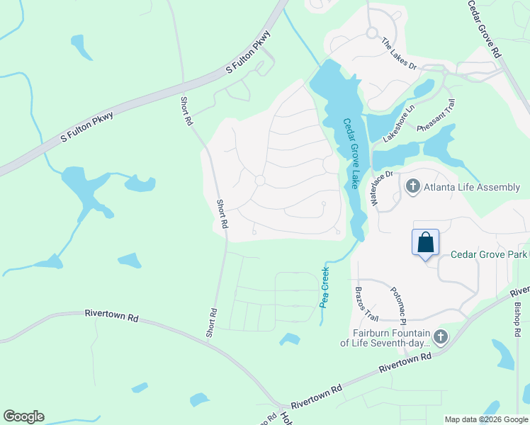 map of restaurants, bars, coffee shops, grocery stores, and more near 8038 Heathmore Drive in Fairburn