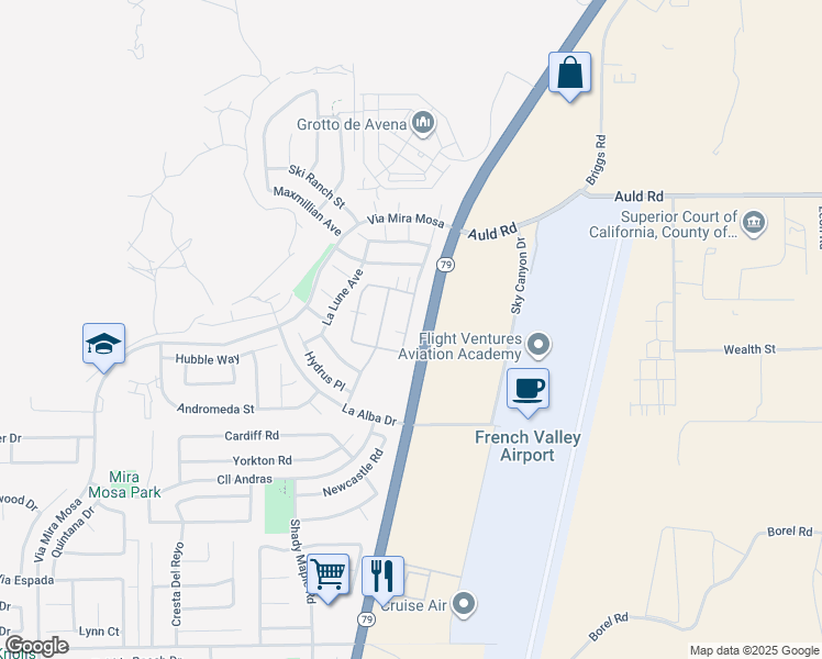map of restaurants, bars, coffee shops, grocery stores, and more near 37188 Ascella Lane in Murrieta