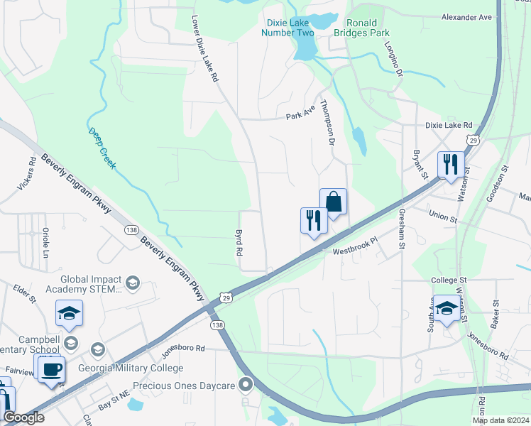 map of restaurants, bars, coffee shops, grocery stores, and more near 6478 Lower Dixie Lake Road in Union City