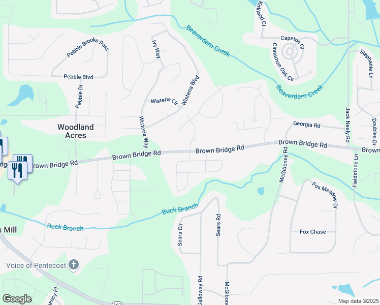map of restaurants, bars, coffee shops, grocery stores, and more near 10 Watercress Court in Covington