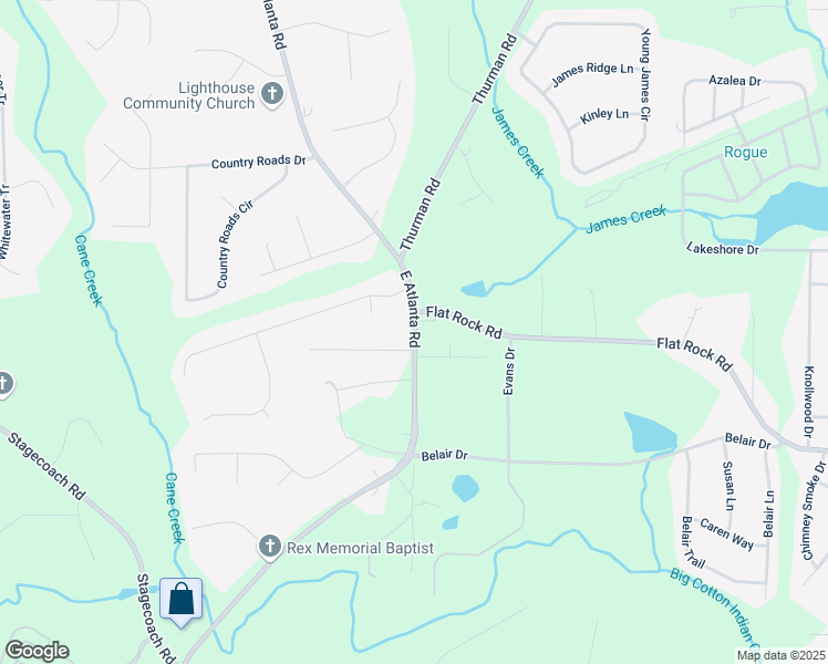 map of restaurants, bars, coffee shops, grocery stores, and more near 1331 East Atlanta Road in Stockbridge