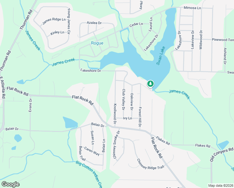 map of restaurants, bars, coffee shops, grocery stores, and more near 530 Knollwood Drive in Stockbridge