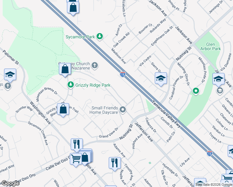 map of restaurants, bars, coffee shops, grocery stores, and more near 23691 Ballestros Road in Murrieta