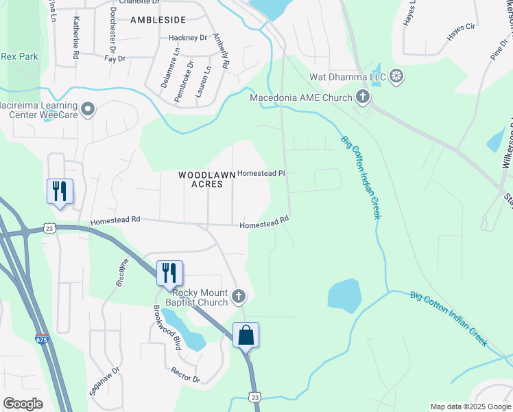 map of restaurants, bars, coffee shops, grocery stores, and more near 6881 Homestead Road in Rex
