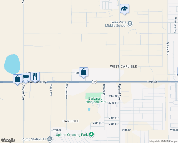 map of restaurants, bars, coffee shops, grocery stores, and more near 1807 Viola Avenue in Lubbock