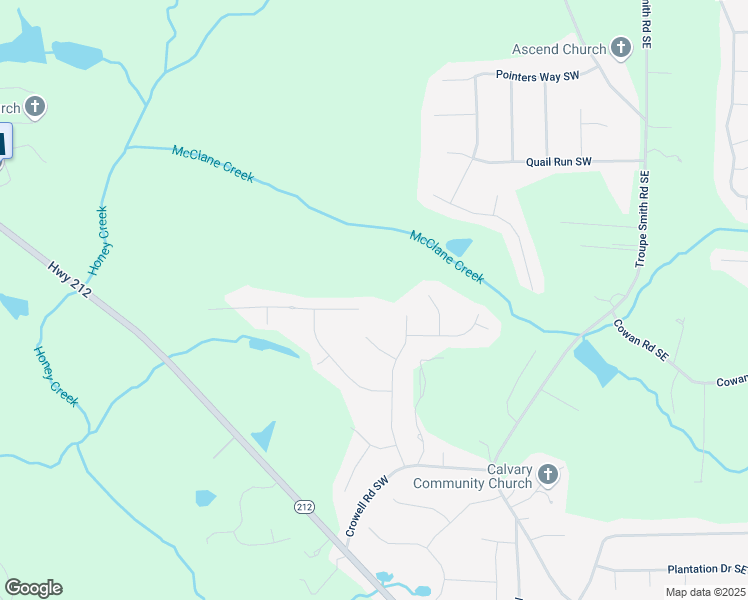 map of restaurants, bars, coffee shops, grocery stores, and more near 4288 Old Wood Drive Southwest in Conyers