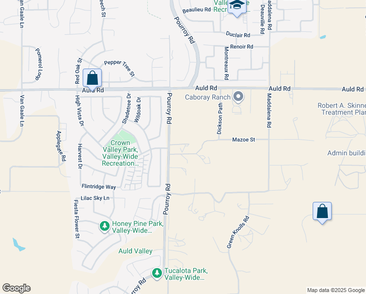 map of restaurants, bars, coffee shops, grocery stores, and more near 7312 Mazoe Street in Winchester