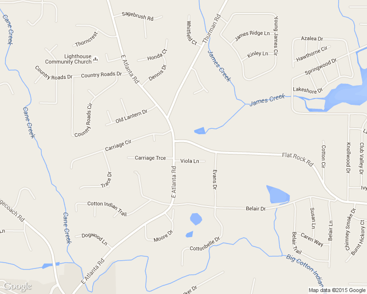 map of restaurants, bars, coffee shops, grocery stores, and more near 2135 Flat Rock Road in Stockbridge