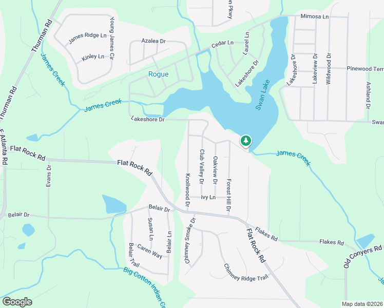 map of restaurants, bars, coffee shops, grocery stores, and more near 530 Knollwood Drive in Stockbridge