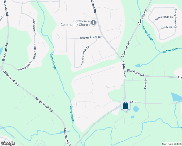 map of restaurants, bars, coffee shops, grocery stores, and more near 150 Carriage Circle in Stockbridge