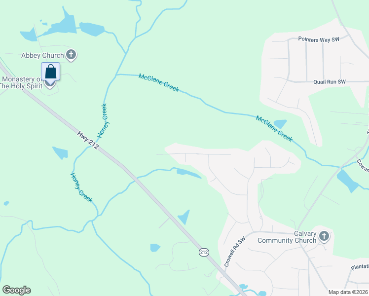 map of restaurants, bars, coffee shops, grocery stores, and more near 2848 Havenwood Drive in Conyers