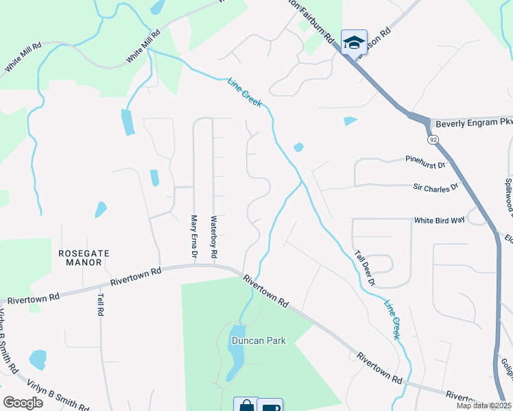 map of restaurants, bars, coffee shops, grocery stores, and more near 7085 Magnolia Lane in Fairburn