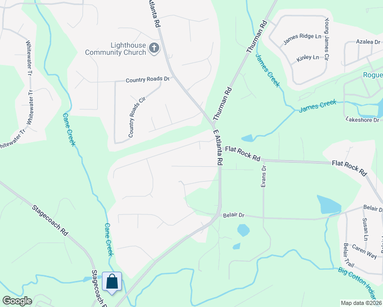 map of restaurants, bars, coffee shops, grocery stores, and more near 45 Carriage Circle in Stockbridge