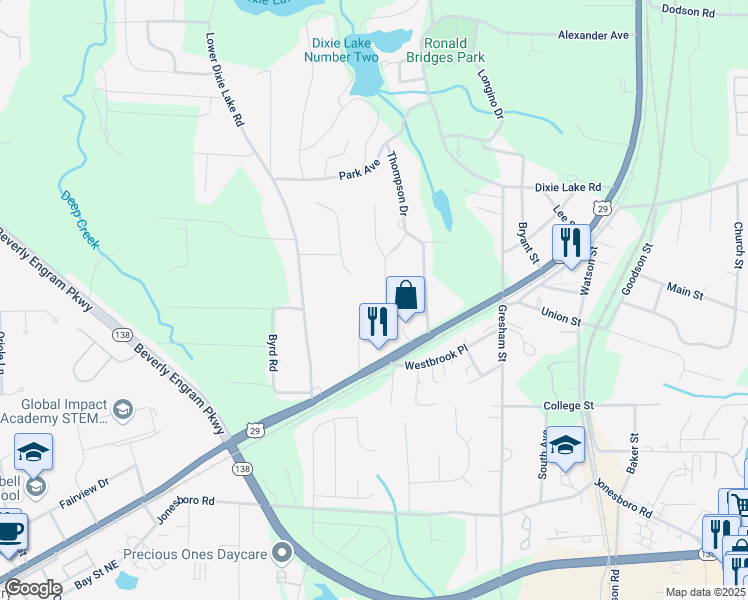 map of restaurants, bars, coffee shops, grocery stores, and more near 6455 Raymond Drive in Union City