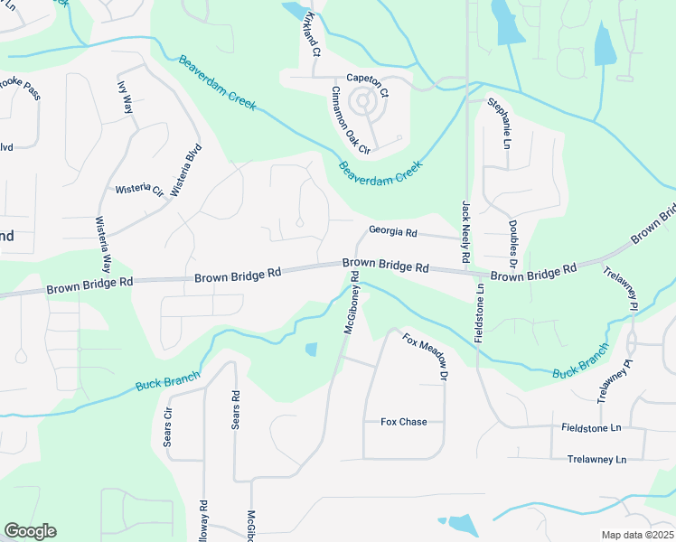 map of restaurants, bars, coffee shops, grocery stores, and more near 12177 Brown Bridge Road in Covington