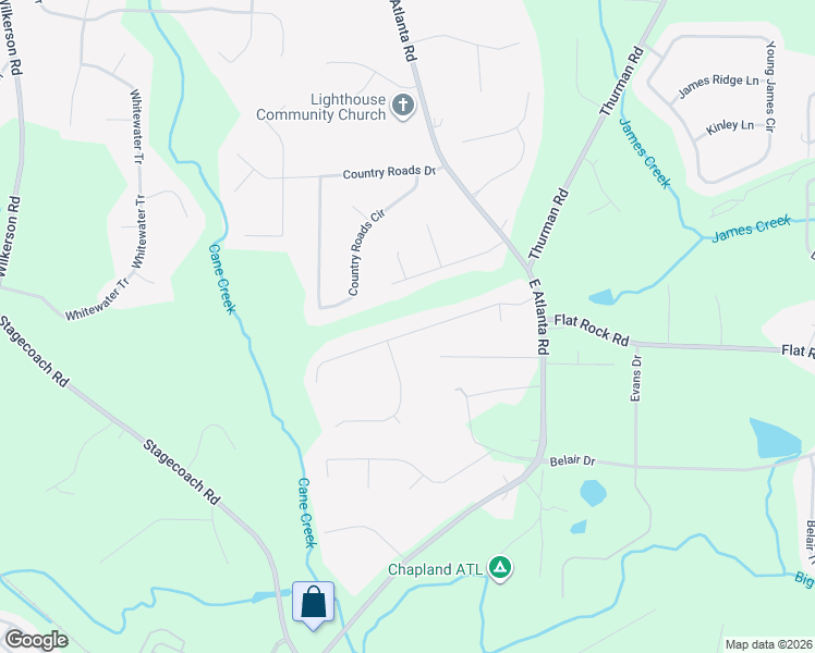 map of restaurants, bars, coffee shops, grocery stores, and more near 145 Carriage Circle in Stockbridge
