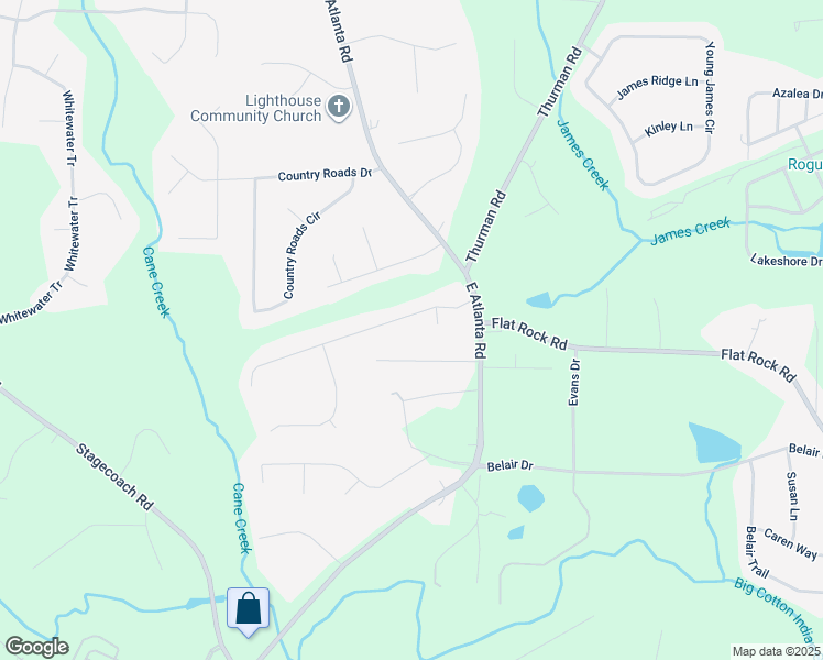 map of restaurants, bars, coffee shops, grocery stores, and more near 55 Carriage Circle in Stockbridge