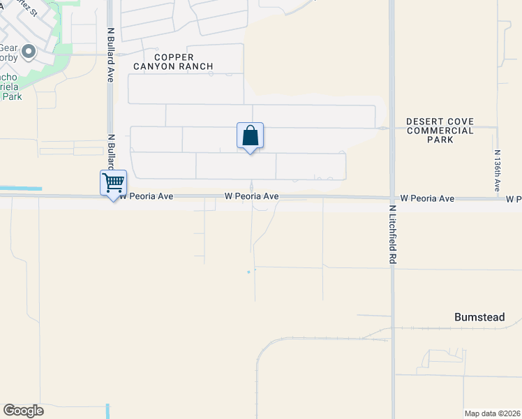 map of restaurants, bars, coffee shops, grocery stores, and more near 14239 West Peoria Avenue in Maricopa County