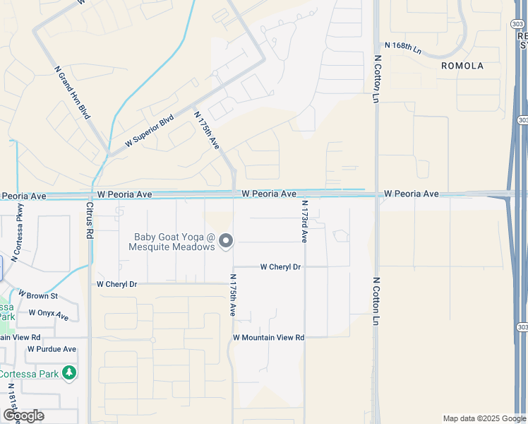 map of restaurants, bars, coffee shops, grocery stores, and more near 17425 West Carlisle Drive in Surprise