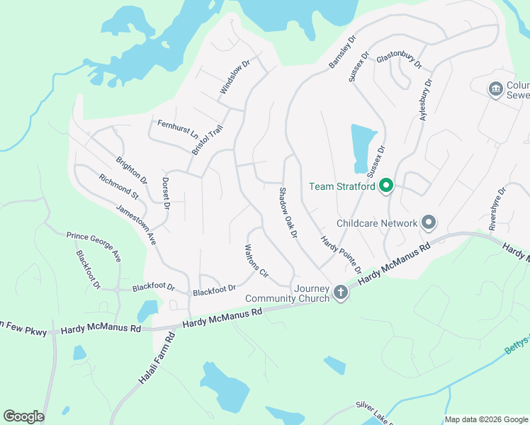 map of restaurants, bars, coffee shops, grocery stores, and more near 1087 Waltons Pass in Evans