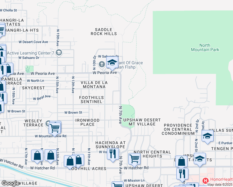 map of restaurants, bars, coffee shops, grocery stores, and more near 10312 North 8th Avenue in Phoenix