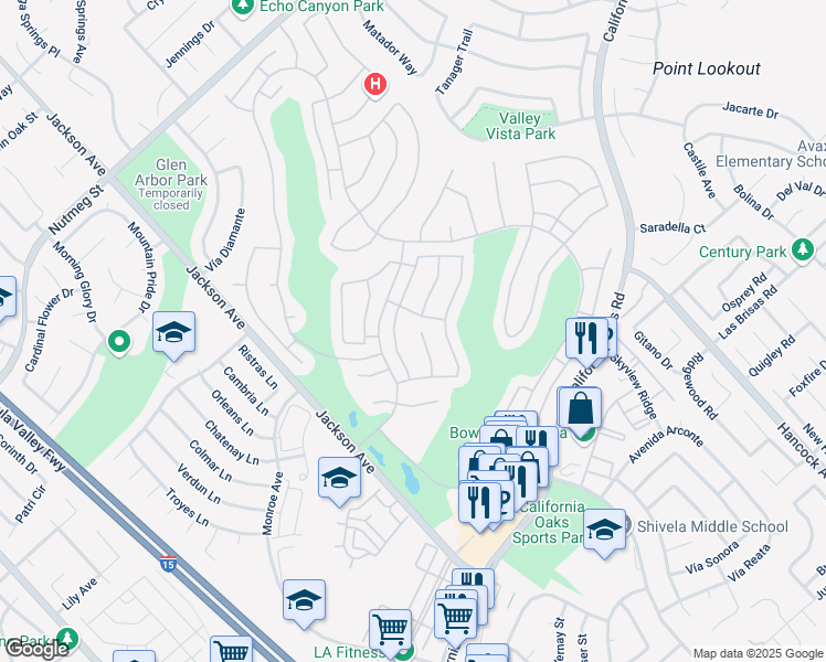 map of restaurants, bars, coffee shops, grocery stores, and more near 40491 Corte Lucia in Murrieta