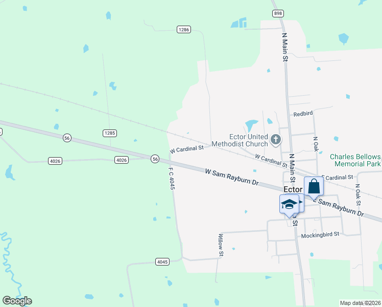 map of restaurants, bars, coffee shops, grocery stores, and more near 902 West Cardinal Street in Ector