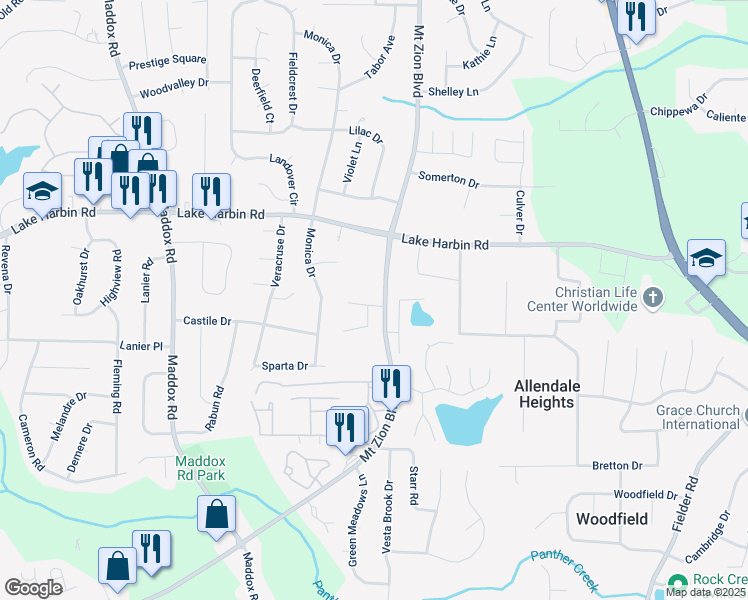 map of restaurants, bars, coffee shops, grocery stores, and more near 2610 West Meyer Drive in Morrow