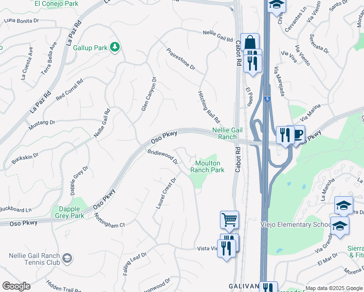 map of restaurants, bars, coffee shops, grocery stores, and more near 25836 Cordova in Laguna Hills