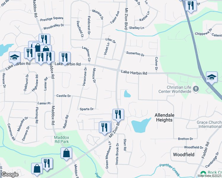map of restaurants, bars, coffee shops, grocery stores, and more near 2618 West Meyer Drive in Morrow