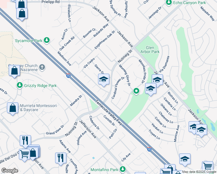 map of restaurants, bars, coffee shops, grocery stores, and more near 23835 Cork Oak Circle in Murrieta