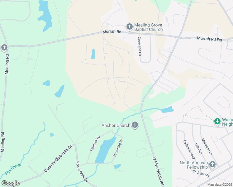 map of restaurants, bars, coffee shops, grocery stores, and more near 802 West Five Notch Road in North Augusta