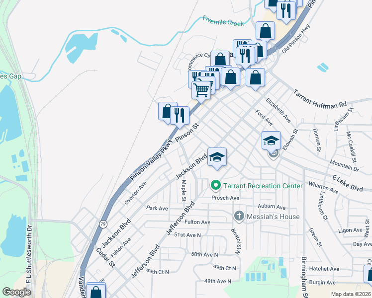 map of restaurants, bars, coffee shops, grocery stores, and more near 1120 Elm Avenue in Birmingham