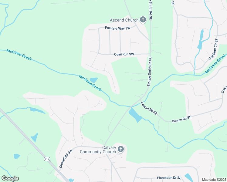 map of restaurants, bars, coffee shops, grocery stores, and more near 1700 Little Brook Drive Southwest in Conyers