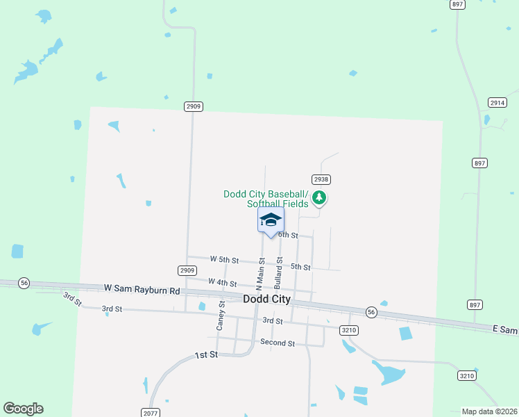 map of restaurants, bars, coffee shops, grocery stores, and more near 801 North Main Street in Dodd City