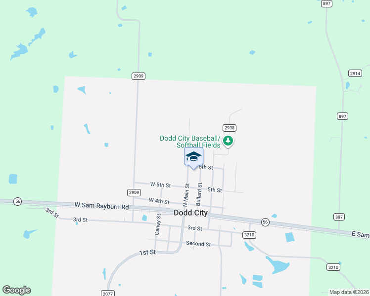 map of restaurants, bars, coffee shops, grocery stores, and more near 806 North Main Street in Dodd City