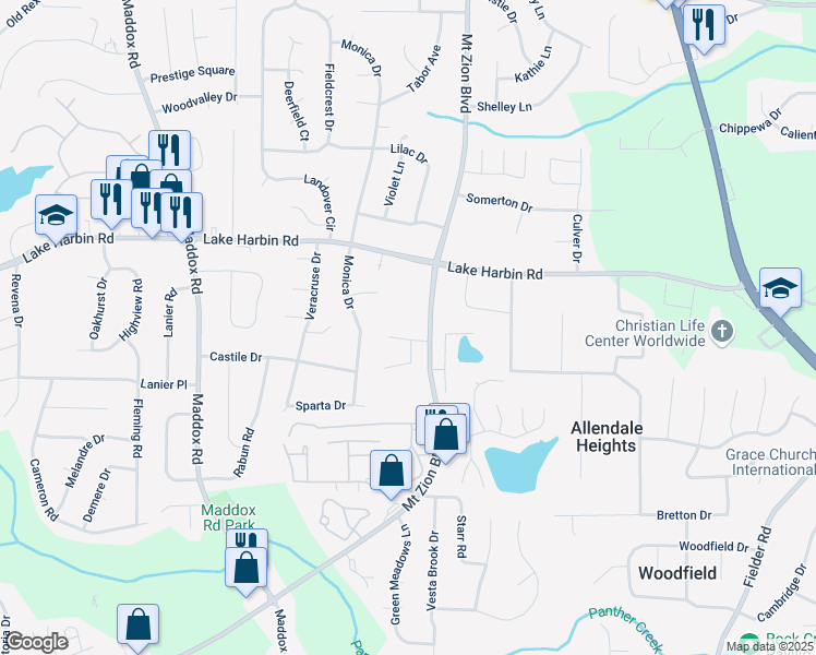 map of restaurants, bars, coffee shops, grocery stores, and more near 2618 West Meyer Drive in Morrow