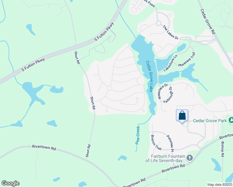 map of restaurants, bars, coffee shops, grocery stores, and more near 6503 Foggy Oak Drive in Fairburn