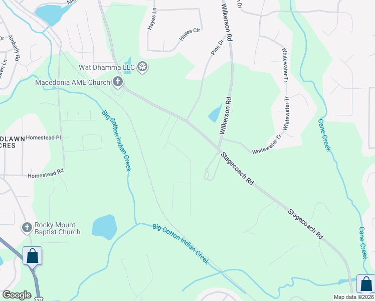 map of restaurants, bars, coffee shops, grocery stores, and more near 116 Stagecoach Trail in Stockbridge