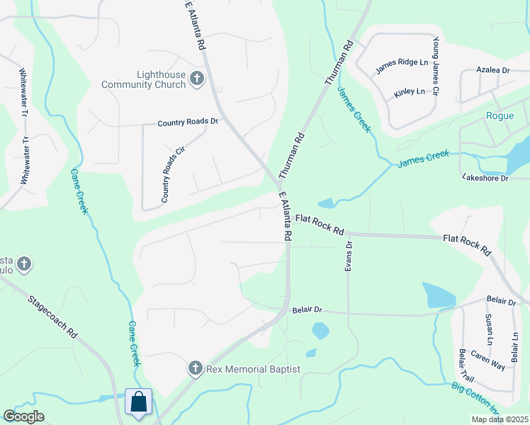 map of restaurants, bars, coffee shops, grocery stores, and more near 25 Carriage Court in Stockbridge
