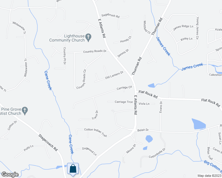 map of restaurants, bars, coffee shops, grocery stores, and more near 70 Carriage Circle in Stockbridge