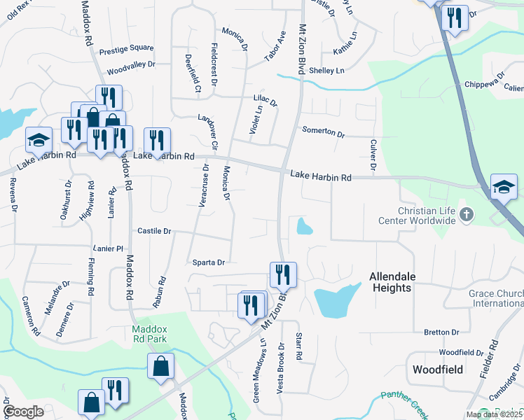 map of restaurants, bars, coffee shops, grocery stores, and more near 2610 W Meyer Dr in Morrow