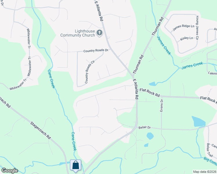 map of restaurants, bars, coffee shops, grocery stores, and more near 90 Carriage Circle in Stockbridge