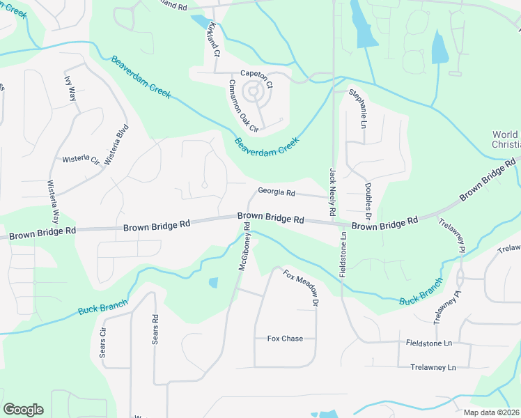 map of restaurants, bars, coffee shops, grocery stores, and more near 12116 Brown Bridge Road in Covington