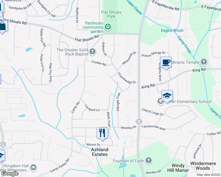 map of restaurants, bars, coffee shops, grocery stores, and more near 1923 Lisa Lane in Riverdale