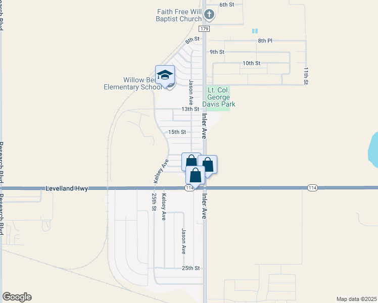map of restaurants, bars, coffee shops, grocery stores, and more near 8802 17th Street in Lubbock