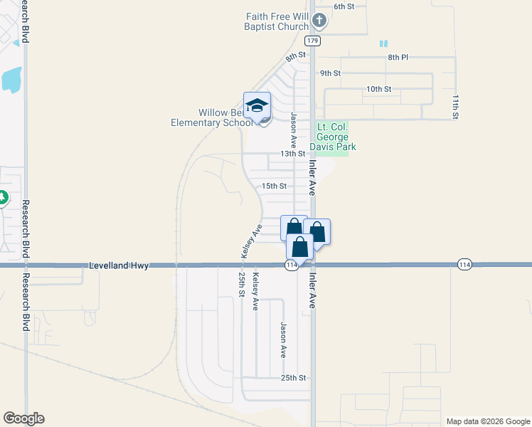 map of restaurants, bars, coffee shops, grocery stores, and more near 8816 17th Street in Lubbock